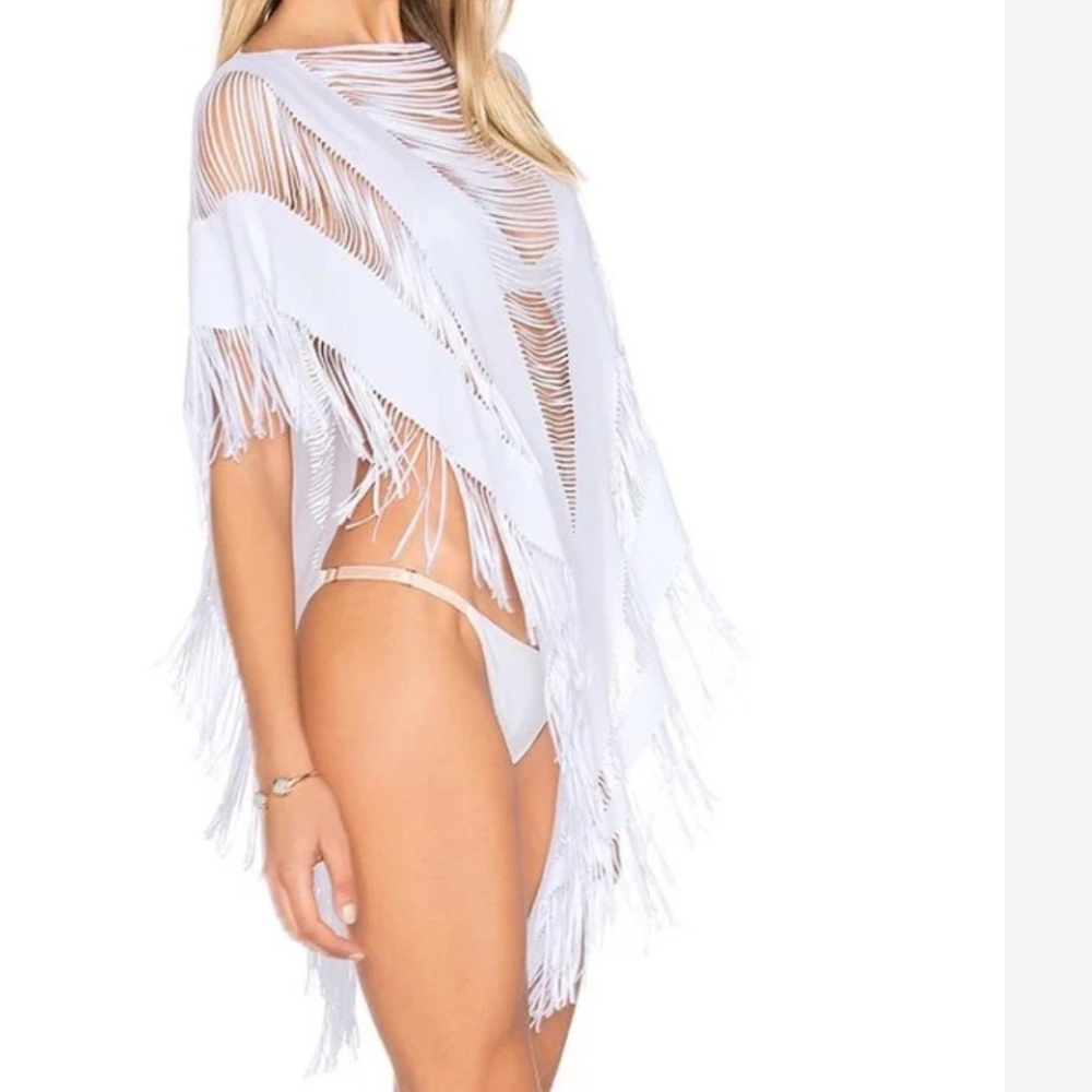 Beach Bunny Haute Summer White Poncho Swim Coverup Boho Top